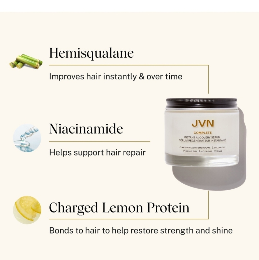 JVN Complete Instant Recovery Heat Protectant Leave-in Serum NWOB - Picture 5 of 5